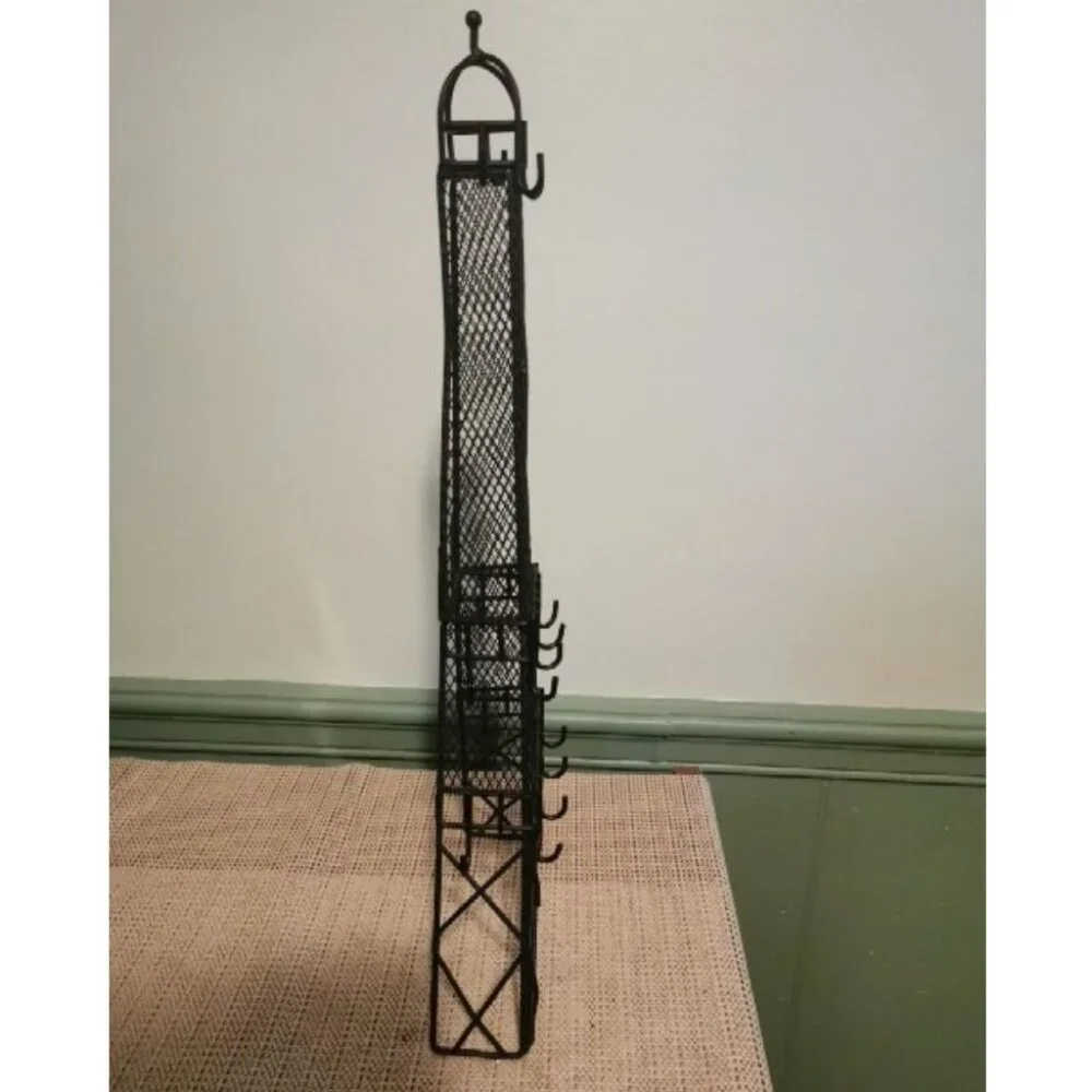 Paris Eiffel Tower Black Wire/Metal‎ Wall-Mountainbal Jewelry Organizer